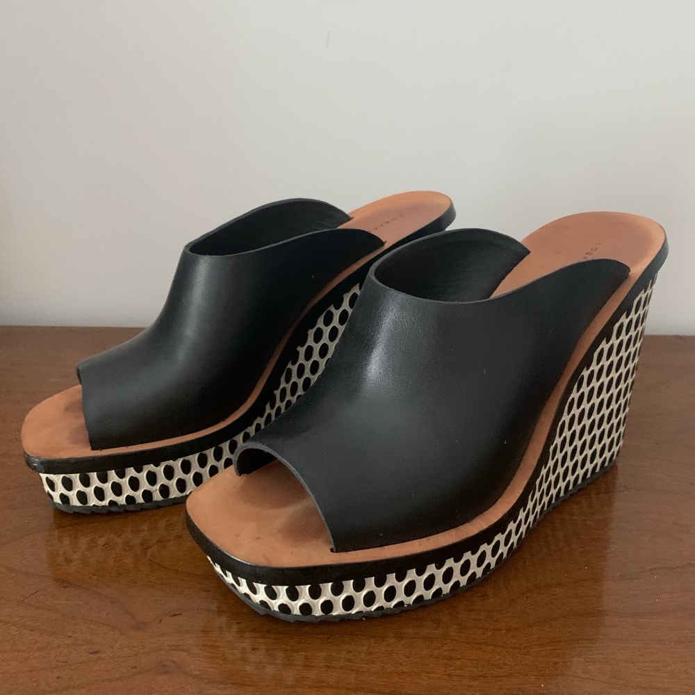 Loeffler Randall leather sandals - fun wedge heels